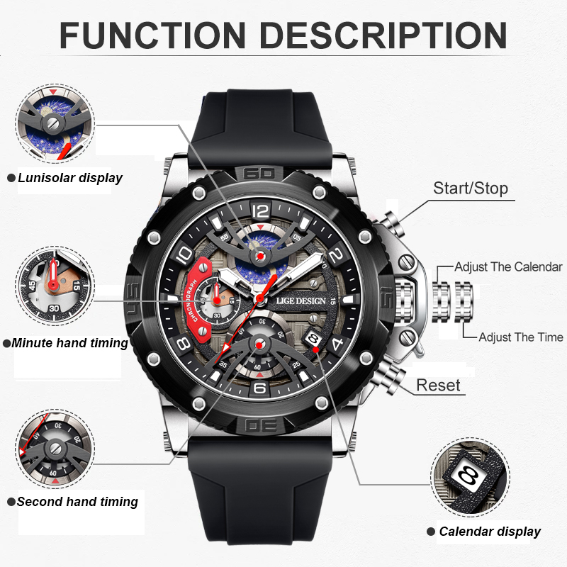 LIGE Top Brand Luxury Men Watc - Smartwatch Nexus ulasan dan harga