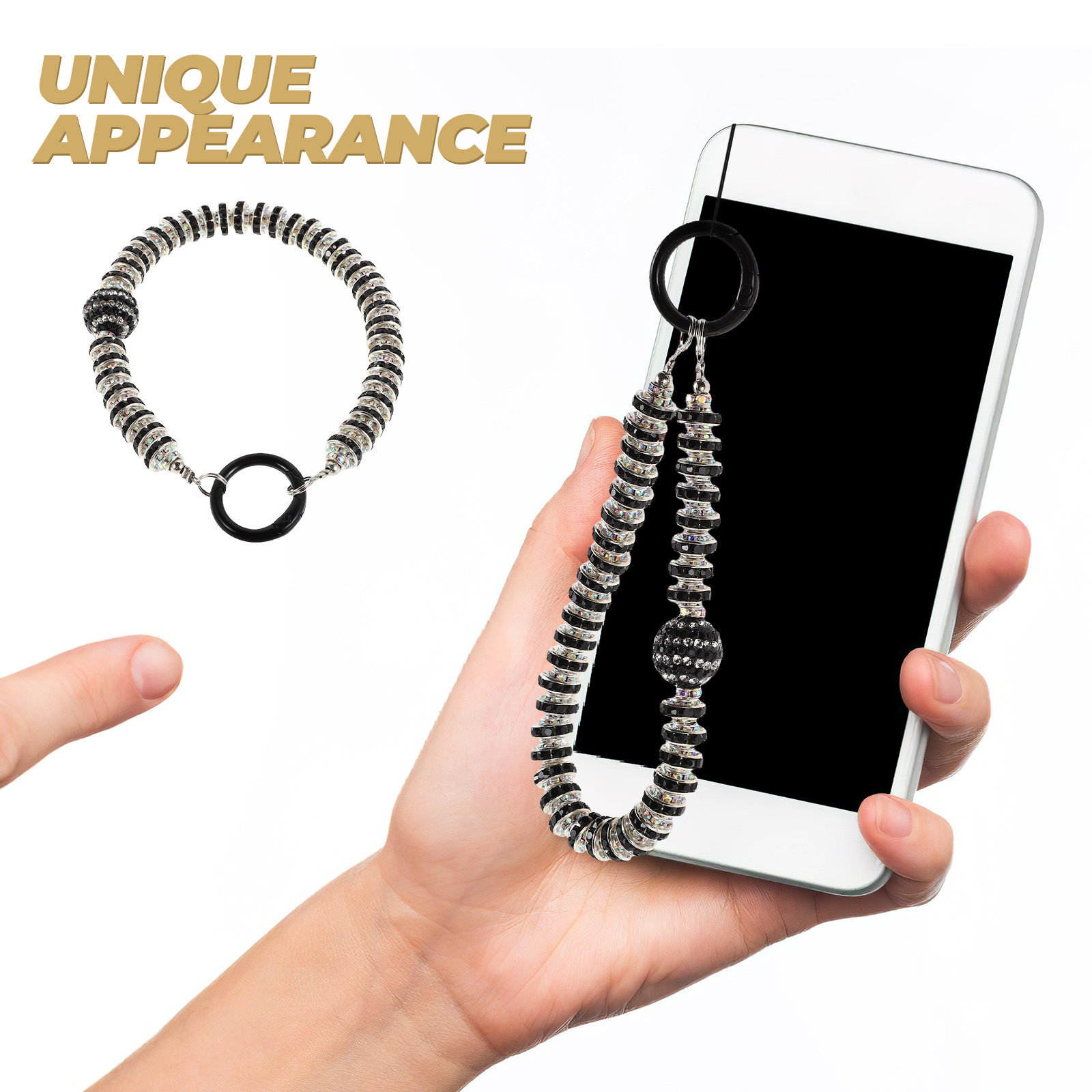 Phone Chain Beaded Wrist Strap - Ceramic Link Bracelet ulasan dan harga