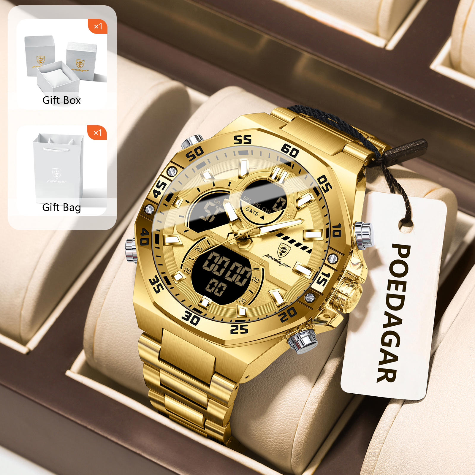 POEDAGAR Sport Men Watch LED W - Accessories With Watch ulasan dan harga