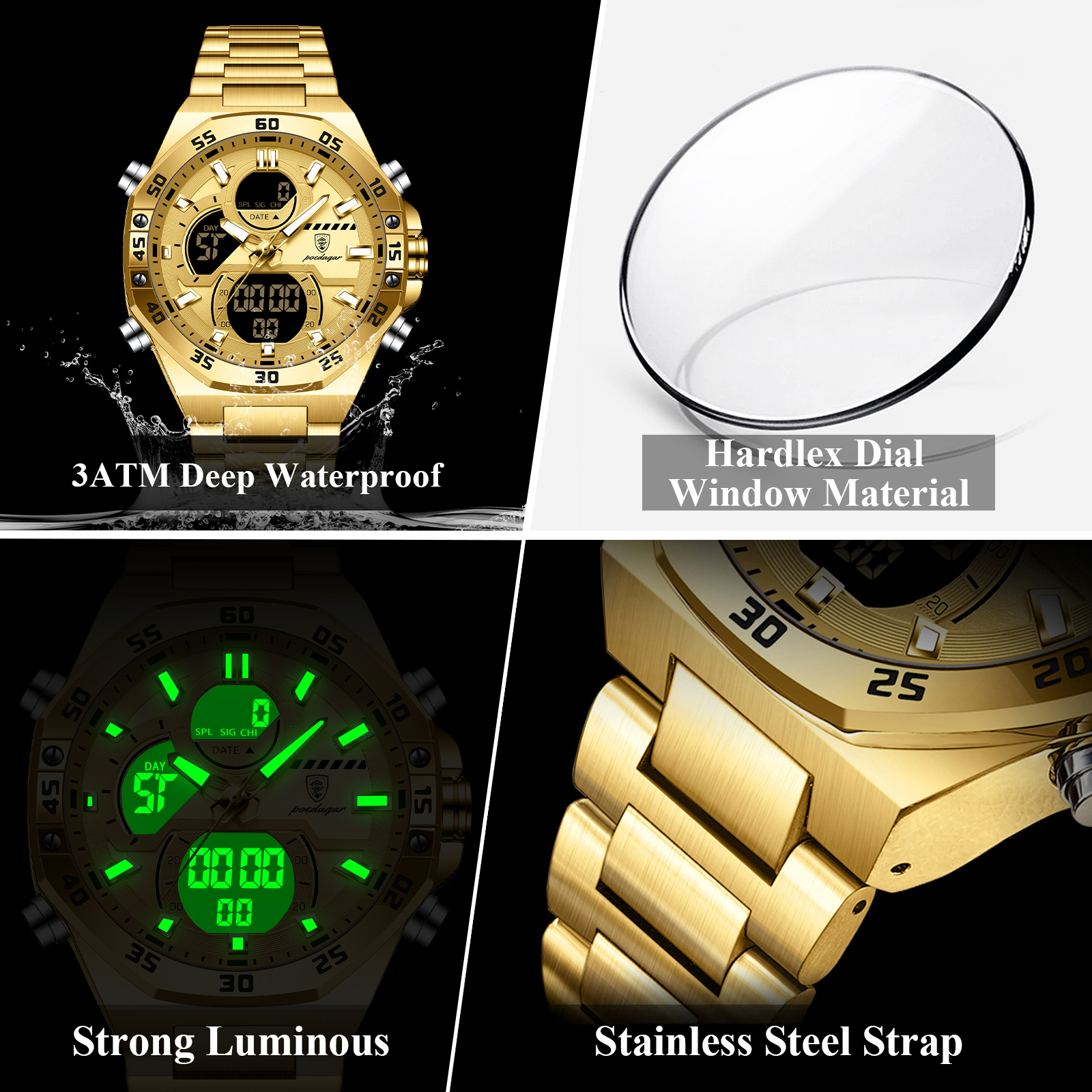 POEDAGAR Sport Men Watch LED W - Accessories With Watch ulasan dan harga