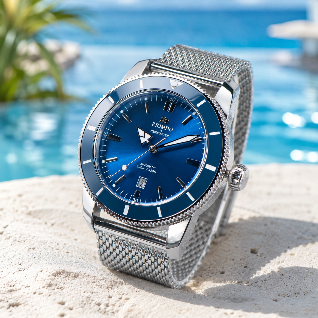 RIOMDO&RF Luxury Brand Men's A - Stainless Mesh Band ulasan dan harga