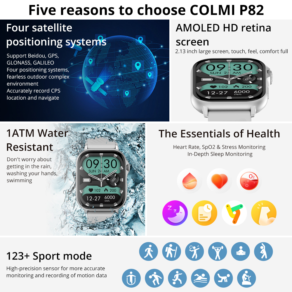 2025 COLMI P82 GPS Smart Watch - Smartwatch Instagram ulasan dan harga